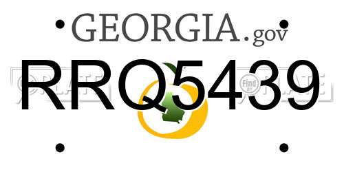RRQ5439 Georgia License Plate