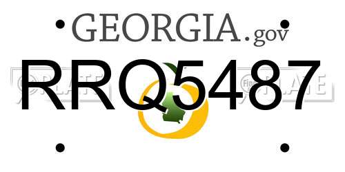RRQ5487 Georgia License Plate
