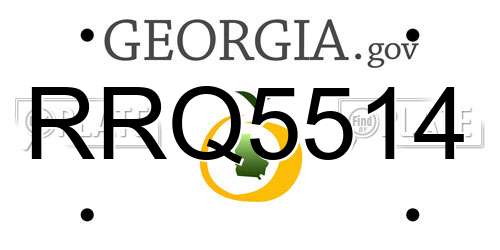 RRQ5514 Georgia License Plate