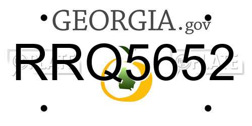 RRQ5652 Georgia License Plate