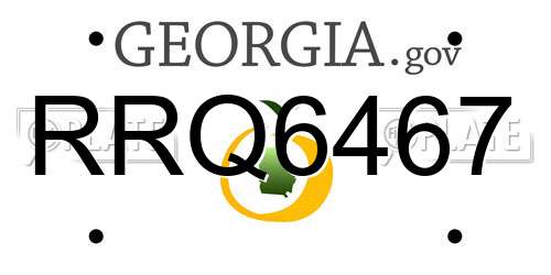 RRQ6467 Georgia License Plate