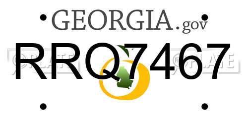 RRQ7467 Georgia License Plate