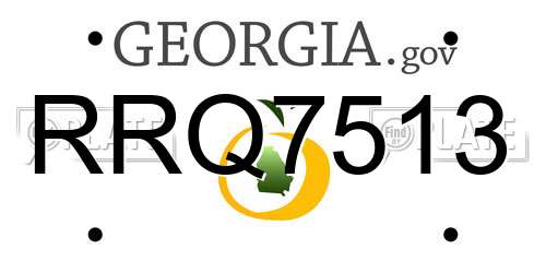 RRQ7513 Georgia License Plate