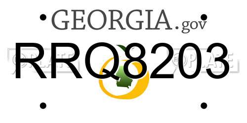 RRQ8203 Georgia License Plate