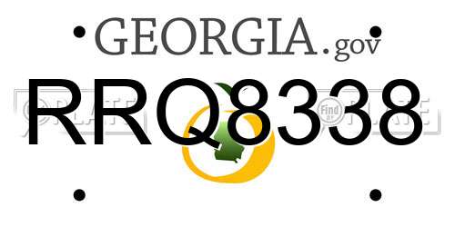 RRQ8338 Georgia License Plate