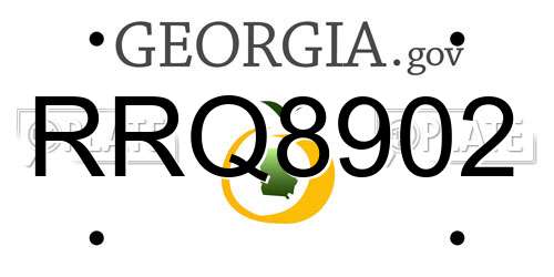 RRQ8902 Georgia License Plate