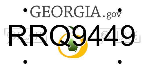 RRQ9449 Georgia License Plate