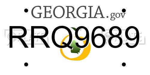 RRQ9689 Georgia License Plate