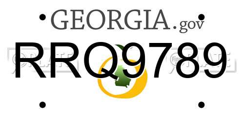 RRQ9789 Georgia License Plate