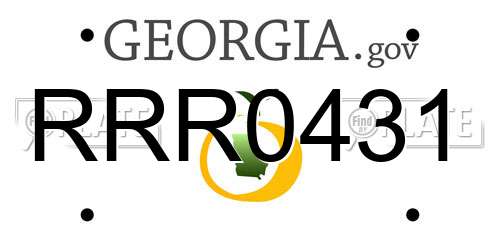 RRR0431 Georgia License Plate