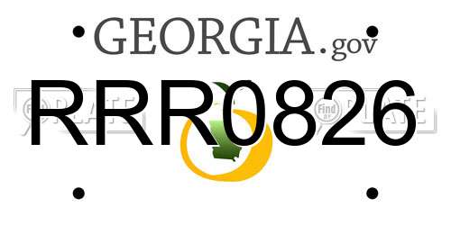 RRR0826 Georgia License Plate