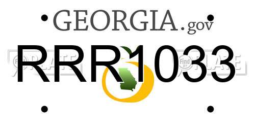 RRR1033 Georgia License Plate