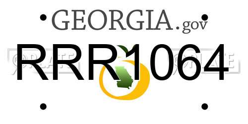 RRR1064 Georgia License Plate