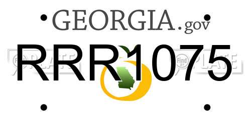 RRR1075 Georgia License Plate