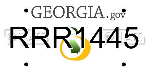 RRR1445 Georgia License Plate