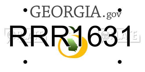 RRR1631 Georgia License Plate