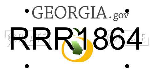 RRR1864 Georgia License Plate