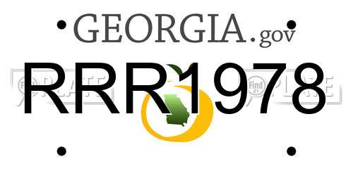RRR1978 Georgia License Plate