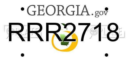 RRR2718 Georgia License Plate