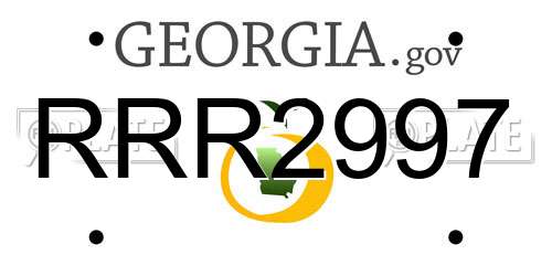 RRR2997 Georgia License Plate