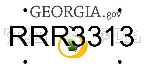 RRR3313 Georgia License Plate