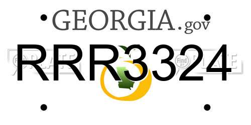 RRR3324 Georgia License Plate