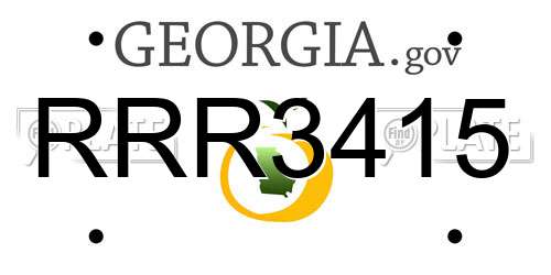 RRR3415 Georgia License Plate