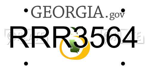 RRR3564 Georgia License Plate