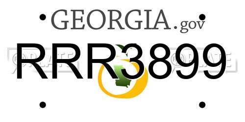 RRR3899 Georgia License Plate