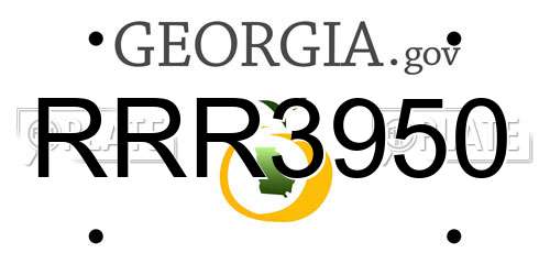 RRR3950 Georgia License Plate