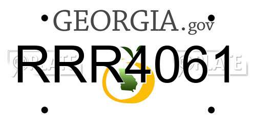 RRR4061 Georgia License Plate