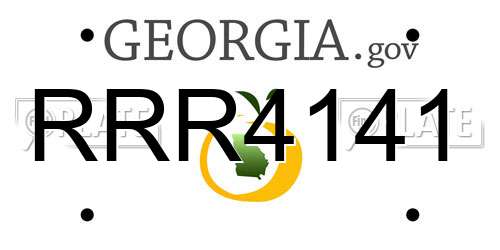 RRR4141 Georgia License Plate