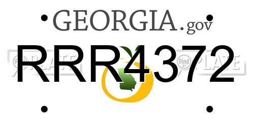 RRR4372 Georgia License Plate