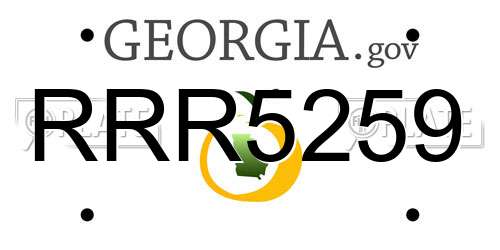 RRR5259 Georgia License Plate