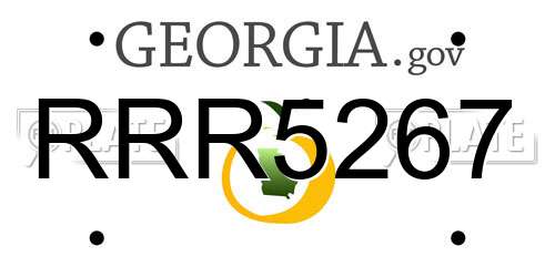 RRR5267 Georgia License Plate