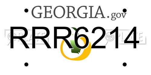RRR6214 Georgia License Plate