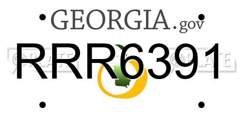 RRR6391 Georgia License Plate