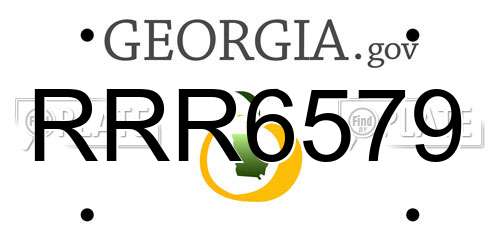 RRR6579 Georgia License Plate