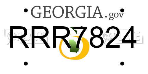 RRR7824 Georgia License Plate