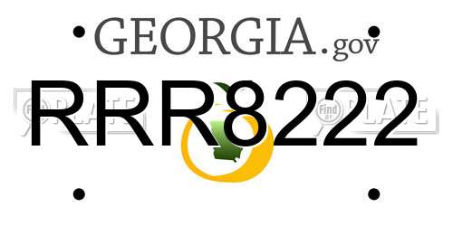 RRR8222 Georgia License Plate