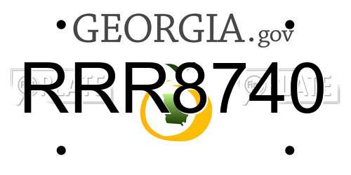 RRR8740 Georgia License Plate