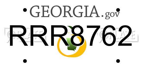 RRR8762 Georgia License Plate