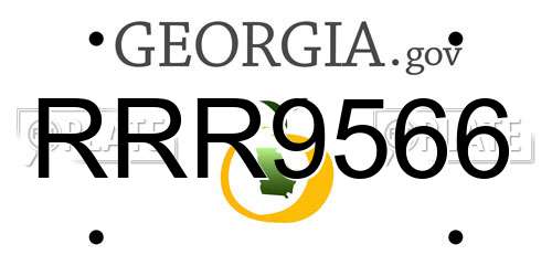 RRR9566 Georgia License Plate