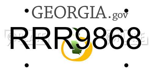RRR9868 Georgia License Plate
