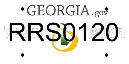 RRS0120 Georgia License Plate