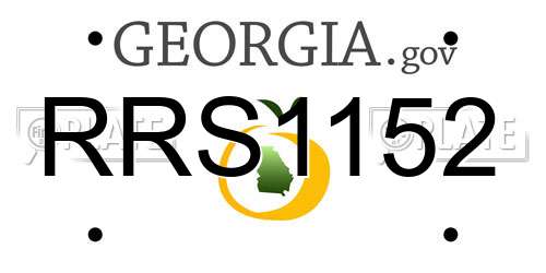 RRS1152 Georgia License Plate