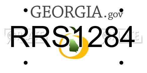 RRS1284 Georgia License Plate