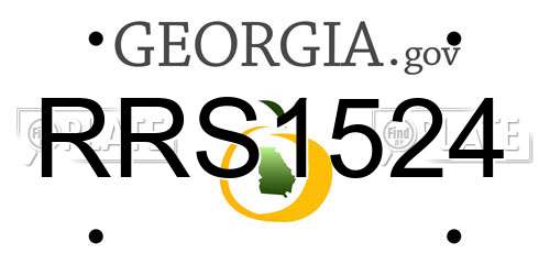 RRS1524 Georgia License Plate