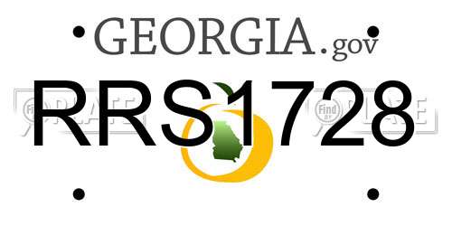 RRS1728 Georgia License Plate