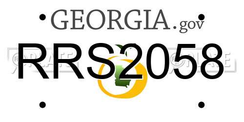 RRS2058 Georgia License Plate